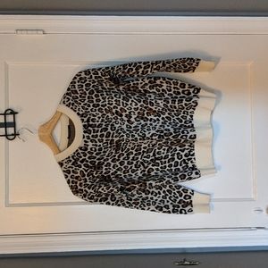 Worn Once! Tahari Cheetah Print Sweater
